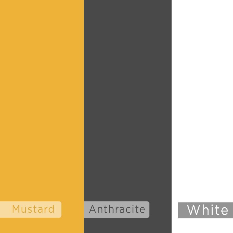 Mustard, Anthracite, White